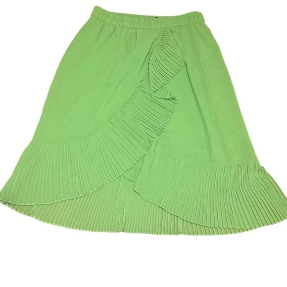 NWT J. Crew Green Tulip Hem Skirt with Pleated Ruffle Size Small S 📦 - Picture 12 of 13